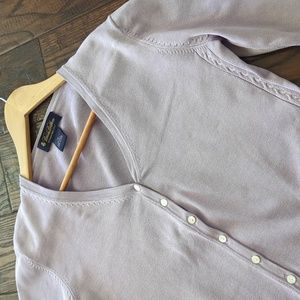BROOKS BROTHERS I Lavender Purple Silk Blend Button Front Cardigan Sweater, M